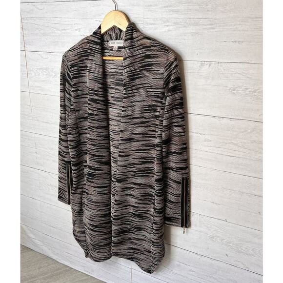 Knox Rose Cardigan Womens Size Medium Earth Tones Zipper on Sleeves Detail - Picture 4 of 16